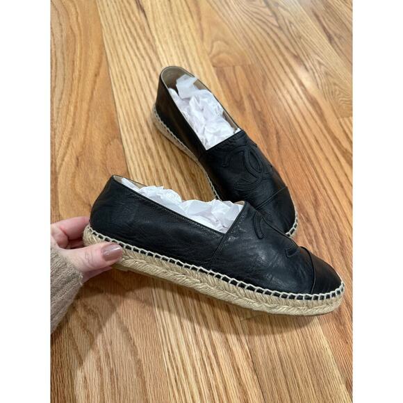 CHANEL Lambskin CC Espadrilles - EU 37 - Picture 1 of 14